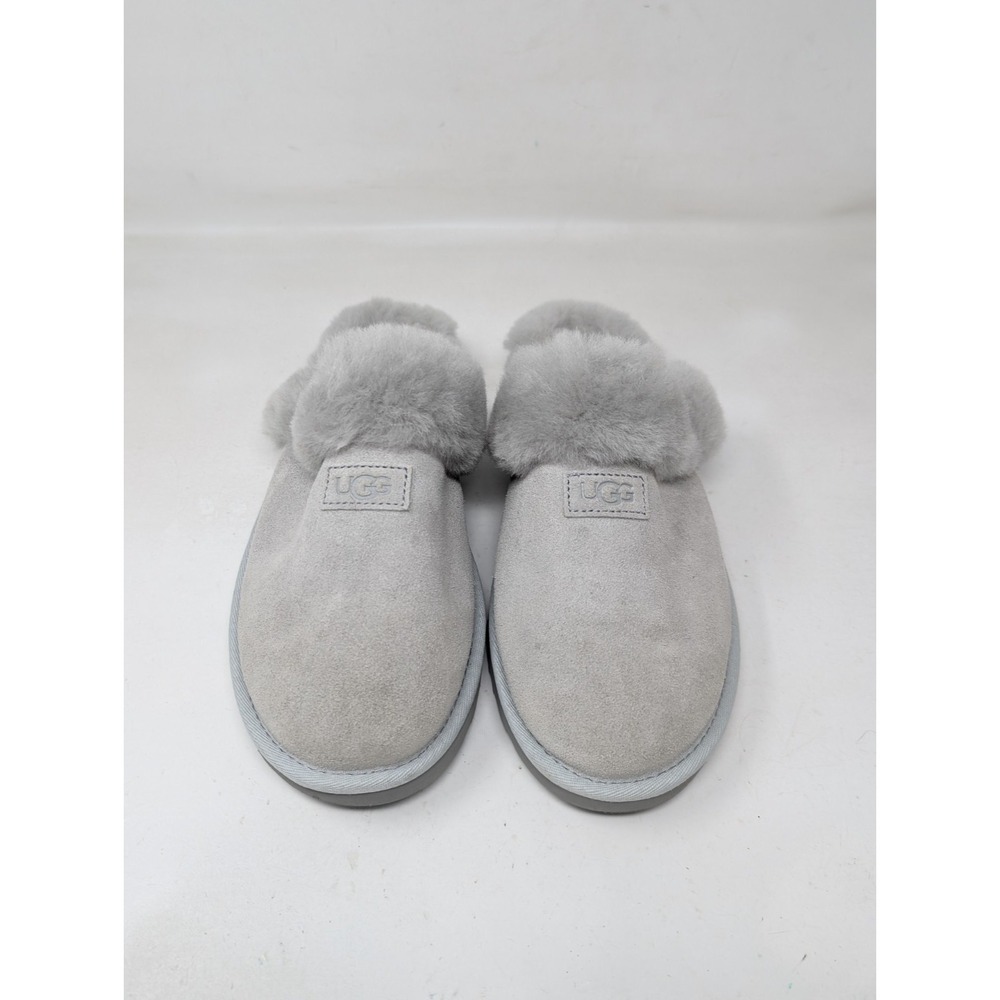 UGG Cozy Slipper Women's 8 Slip On Gray Comfort Shoe Fuzzy Sherpa Lined 1126730 - Picture 2 of 7